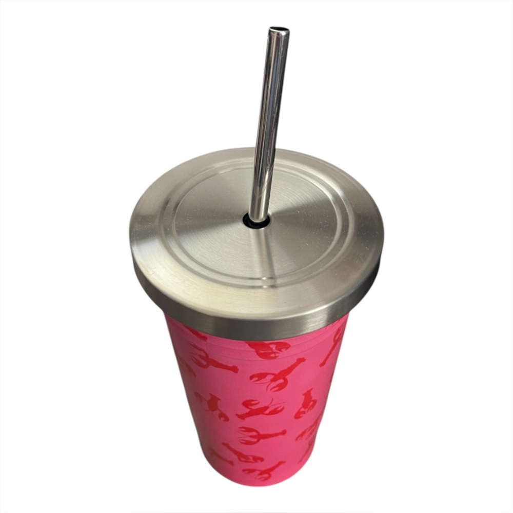 Crofton 19oz Insulated Tumbler Pink Red Lobsters Stainless Steel - Picture 2 of 3
